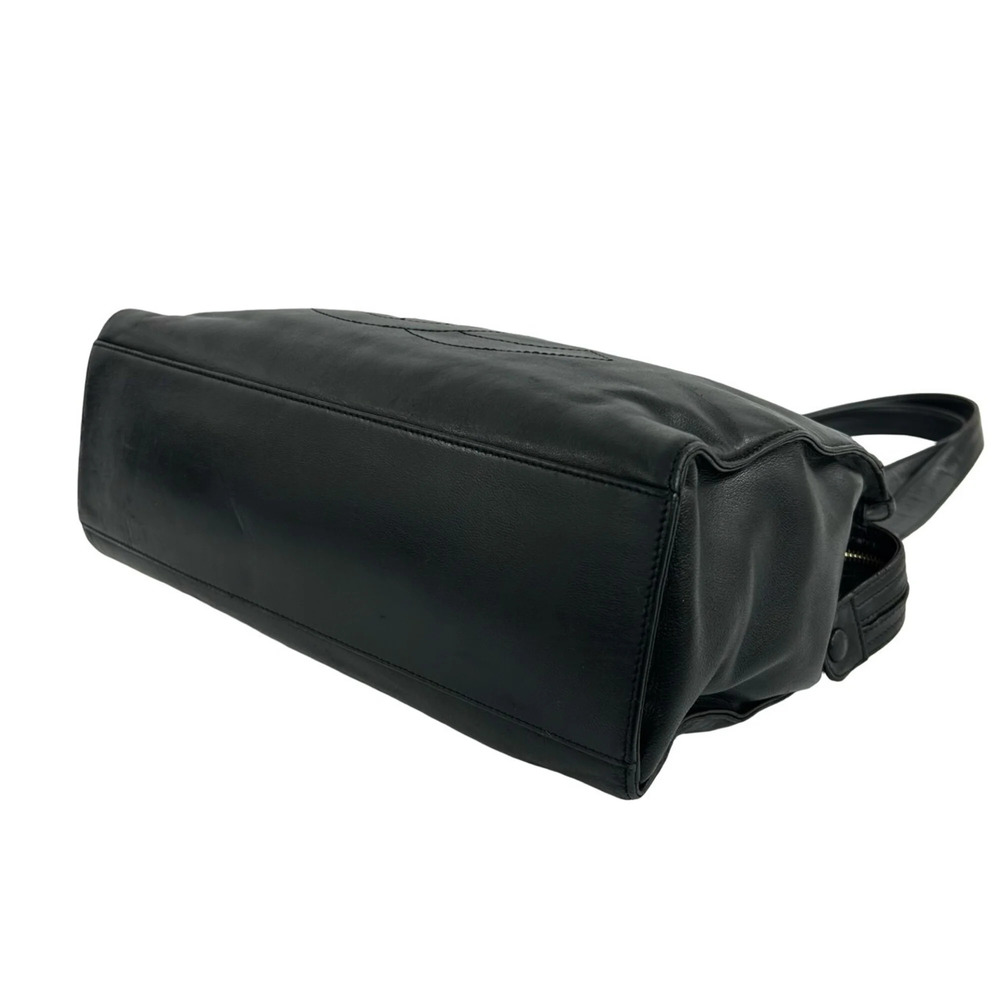 CHANEL Vintage Black Lambskin Leather Logo Shoulder Bag - Picture 8 of 10